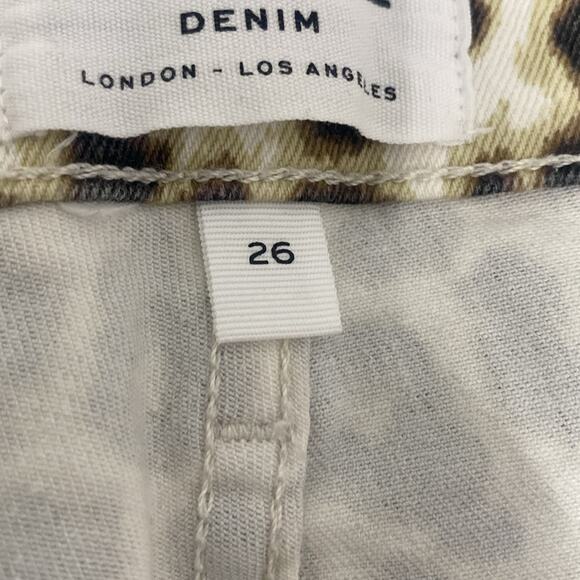 FRAME Ali High Rise Cigarette Jean Womens Sz 26 Leopard Slim Fit - Picture 4 of 6